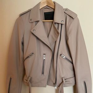 AllSaints genuine leather moto jacket.